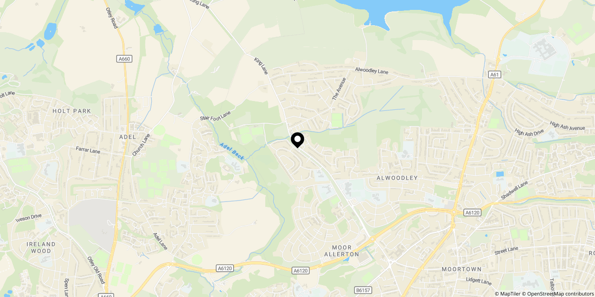 Approximate location of Blackmoor Court, Alwoodley, Leeds, LS17 7RS