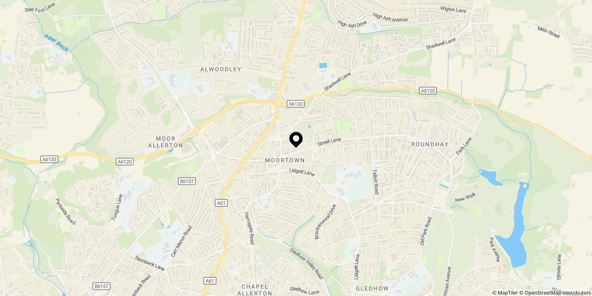 Approximate location of Bentcliffe Avenue, Moortown, Leeds, LS17 6QJ